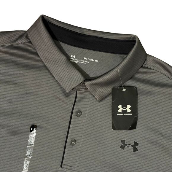 Under Armour Other - Under Armour Polo Shirt Mens XXXL 3XL Gray Short Sleeve Loose Fit Golf NWT